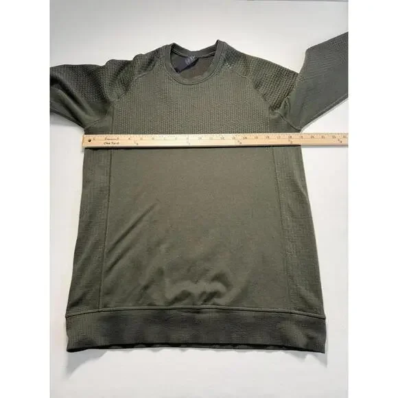 Lululemon Engineered Warmth Merino Wool Blend Lined Crewneck Medium Green - Picture 4 of 5